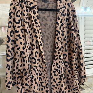 J. Crew Leopard Print Open Cardigan - Tan and Black
